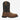 Circle A Western and Work Thorogood waterproof square toe leather work boots in Crazy Horse brown with black shaft and decorative stitching.