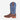 Circle A Western and Work Anderson Bean toast bison leather cowboy boot with a blue shaft and riding heel.