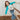 Circle A Western and Work toddler girl wearing a teal and white raglan long sleeve shirt with western graphic print
