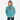 A girl wearing a turquoise Cruel Girl fleece pullover with a southwestern pattern and snap-button collar.