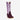 Circle A Western and Work Macie Bean women's western boot in violet suede with a pink metallic shaft and square toe.