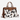 Circle A Western and Work Wrangler cow-print pebbled faux leather laptop brief bag with brown trim and logo patch
