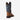 Circle A Western and Work Old West youth western boot in burnt brown leather with a cactus navy shaft and side zipper