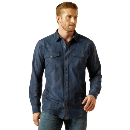 Ariat Men's Hansen Retro Fit Shirt NAVY CHAMBRAY