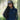 Hooey Canyon Hoody in Dark Navy — floral sleeve trim. Lifestyle view on model.