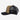 Hooey Toller 6-Panel Trucker Hat in Tan/Black — mesh back. Left side view.
