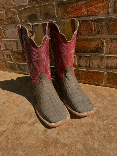 R. Watson RW2008-2 Nubuck Charcaoal Caiman Belly/Rosa Goat