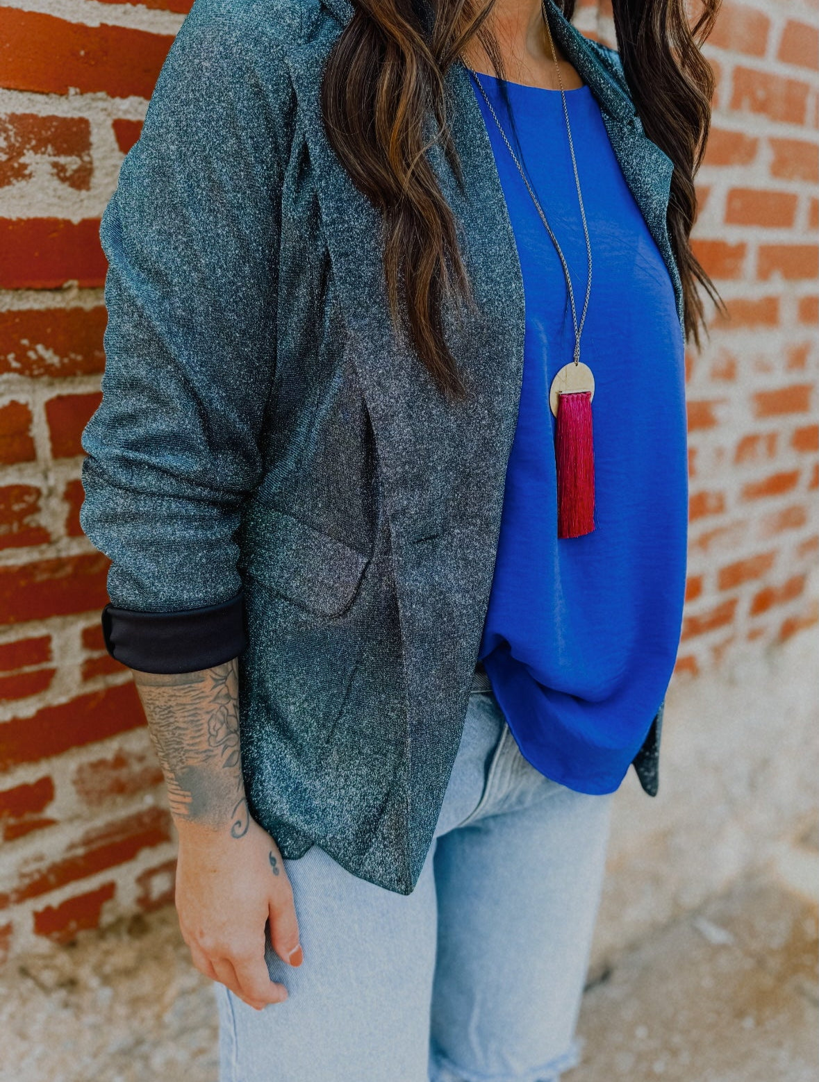 Rock & Roll BW92T02056 Iridescent Blazer Teal
