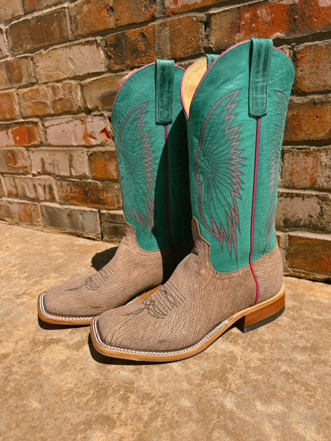 Anderson Bean Exclusive- Tan Amazon Poseidon/Turquoise Mad Dog