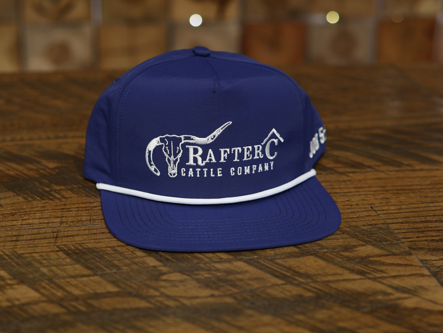 Rafter C Cattle Co Cap Navy with White Rope