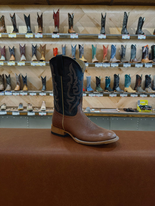 Horse Power Rum Brown Smooth Ostrich Round Toe