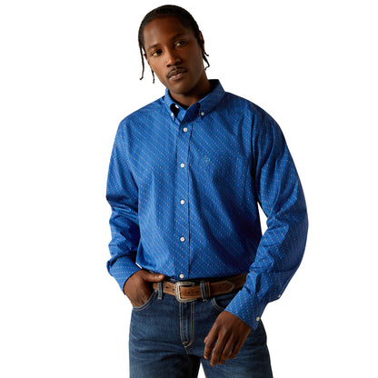Ariat Men's Wrinkle Free Chase Classic Fit Shirt COBALT