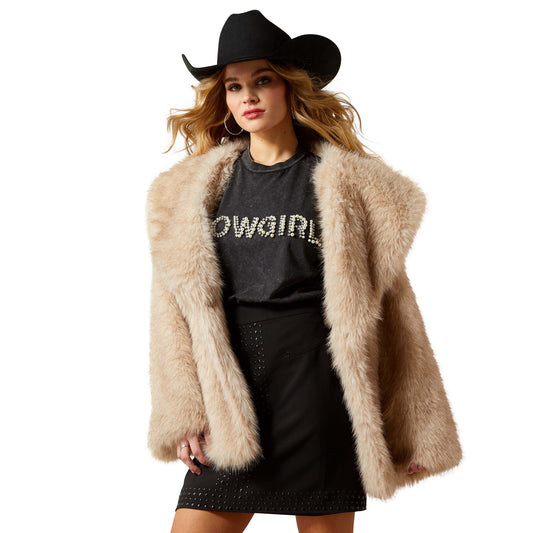 Ariat Women's Faux Fur Coat TAN