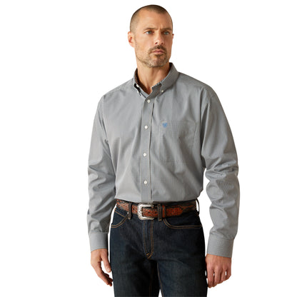 Ariat Men's Wrinkle Free Clayton Classic Fit Shirt LIGHT GREY