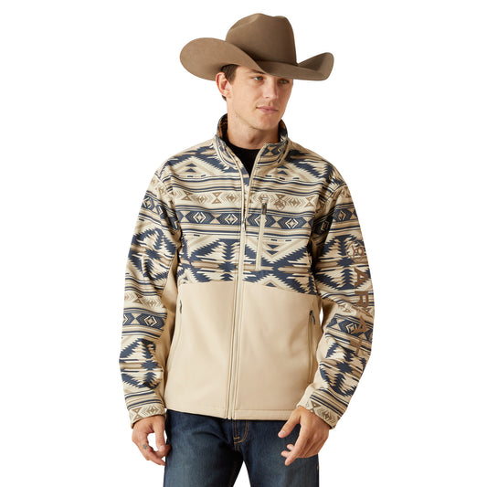 Ariat Men's Logo Softshell Jacket WHITE PEPPER SOUTHWEST