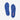 PowerStep Pinnacle Plus Met insoles in royal blue — metatarsal pad, neutral arch support. Top view.