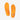 PowerStep PULSE Plus Met insoles in orange — metatarsal pad, ShockAbsorb foam. Top view.