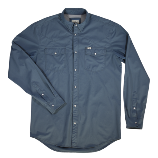 FERRELL MEN'S BLUE LONG SLEEVE SNAP SHIRT 3XL