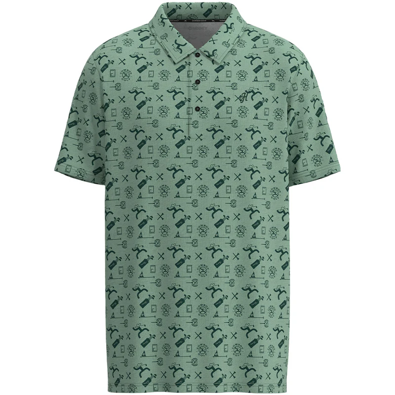 Hooey Weekender Men's Polo Aqua Green Cowboy Golf
