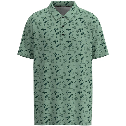 Hooey Weekender Men's Polo Aqua Green Cowboy Golf