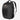 Resistol HATPAC Hat Backpack in Black Denim — molded front shell, leather-look patch. Three-quarter view.