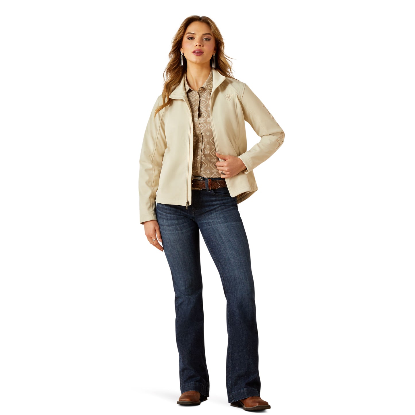 Ariat Women's Ariat Logo Softshell Jacket OYSTER GREY|DUNE