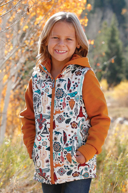 Cruel Girl CWJ8009001 GIRLS HOODIE VEST  Gold